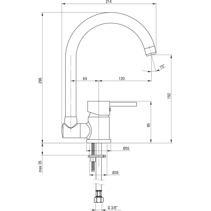 Змішувач Deante Aster BCA 061M