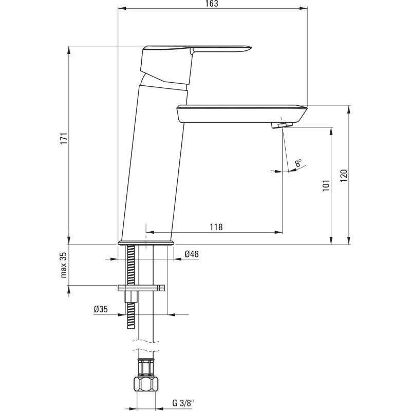 Змішувач для раковини Deante Arnika (BQA_N21M)