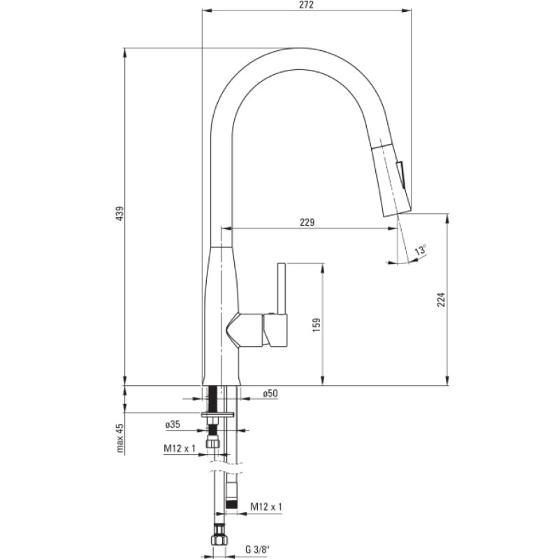 Змішувач Deante Lukrecja BDH N72M