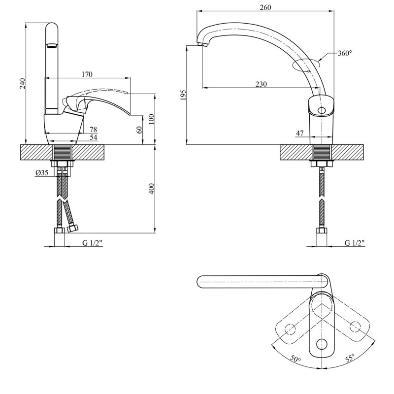 Змішувач для кухні Kroner KRP Konstante C032