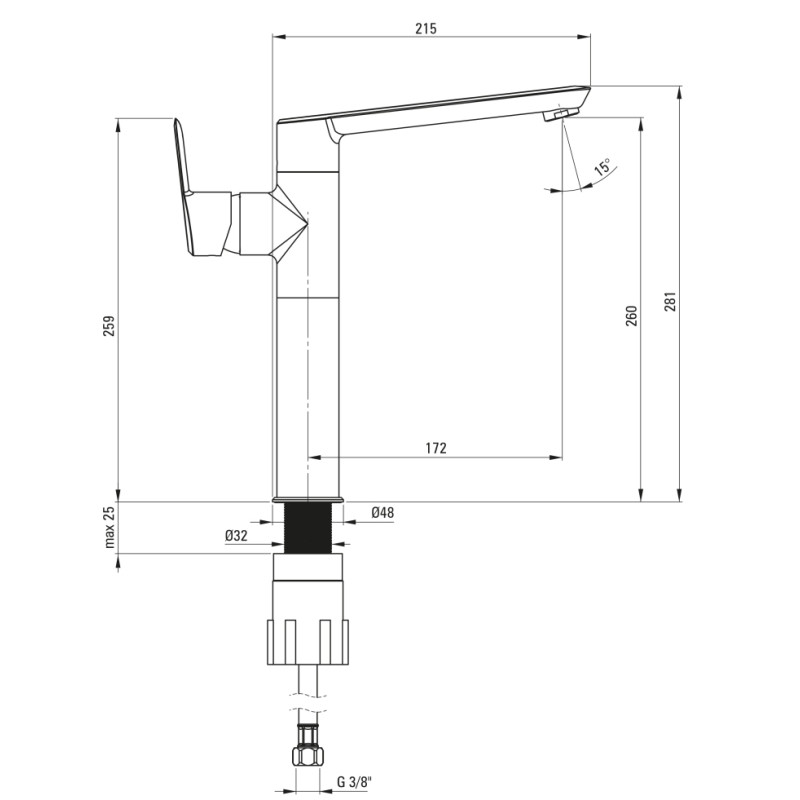 Змішувач для раковини Deante Arnika (BQA_D21K)