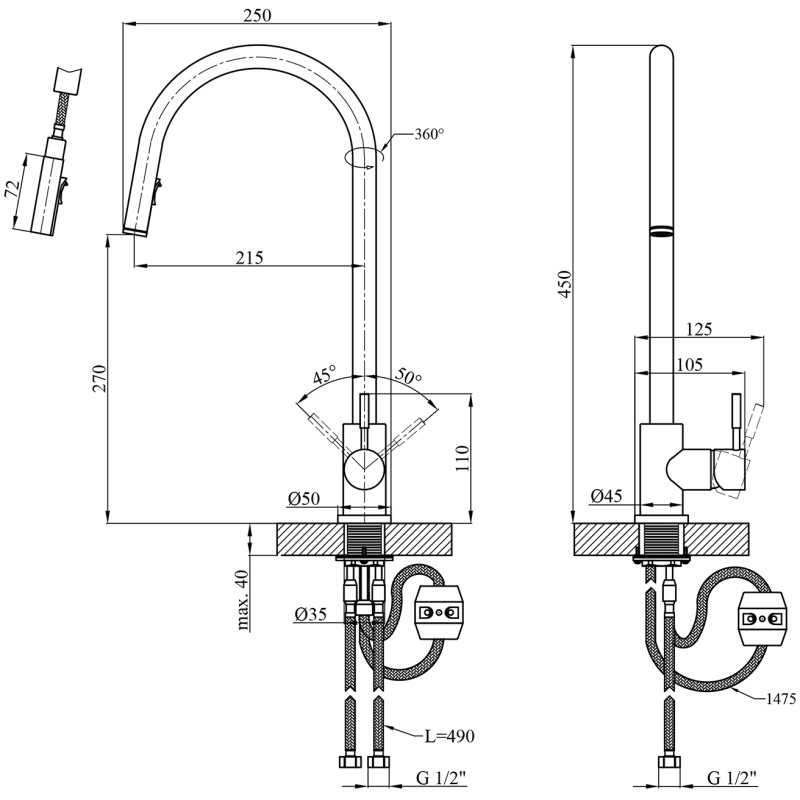 Kroner KRP EDELSTAHL KLASSISCH SCH03915 KICHRESS MIXER