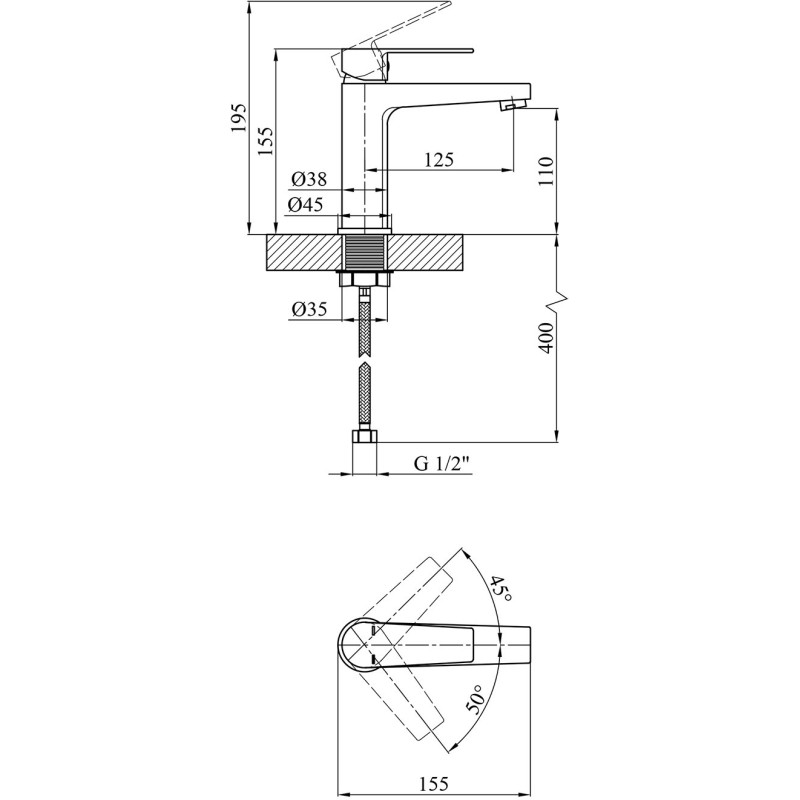 Змішувач для раковини Kroner KRP Eifel C010