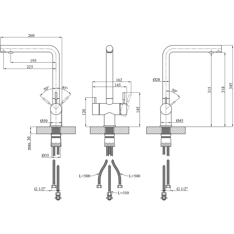 Kroner KRP EDELSTAHL KLASSISCH ESG03811 KICHER MIXER