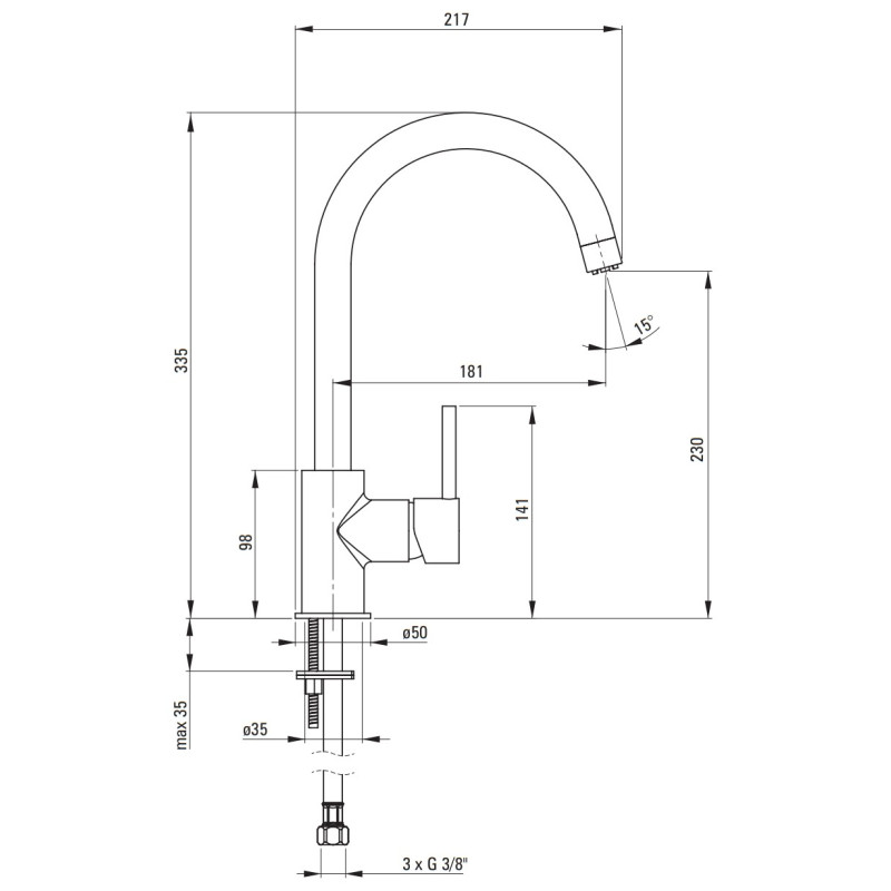 Змішувач Deante BEZ 062H