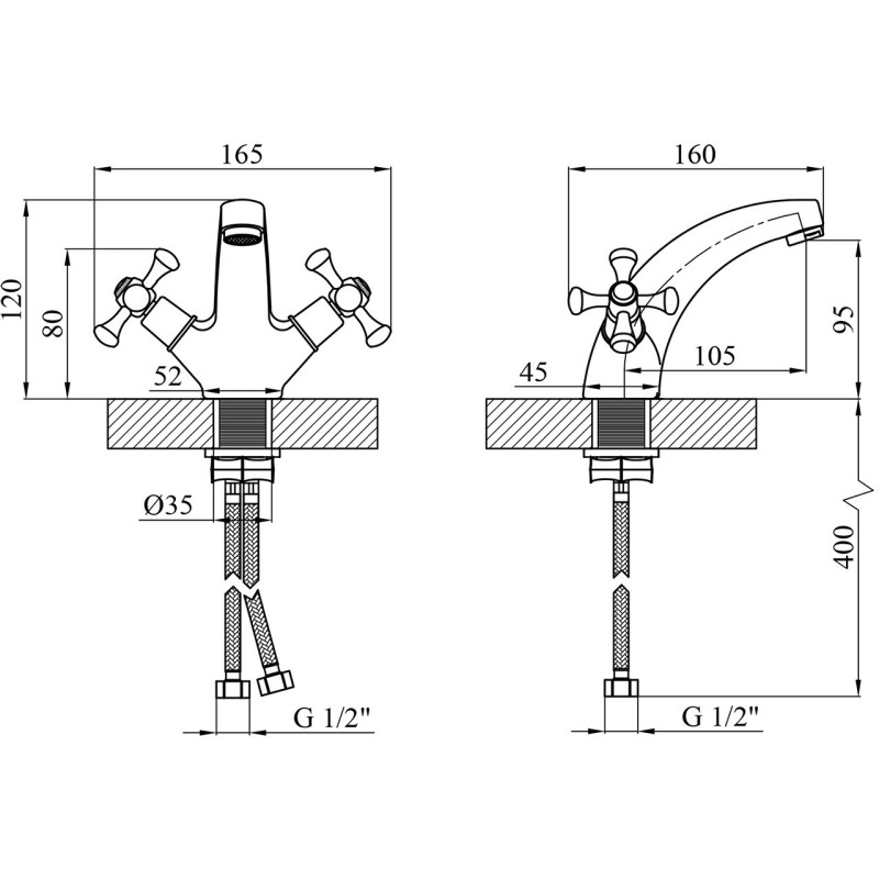 Змішувач для раковини Kroner KRM Rhein - C010