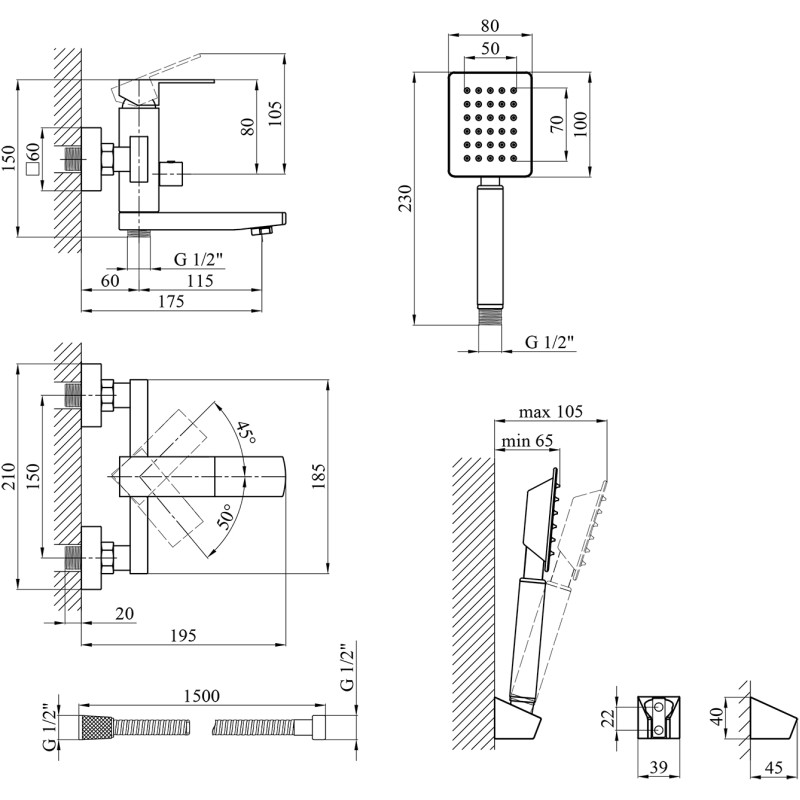 Bathwear Kroner KRP EDELSTAHL KUBUS - ESG060