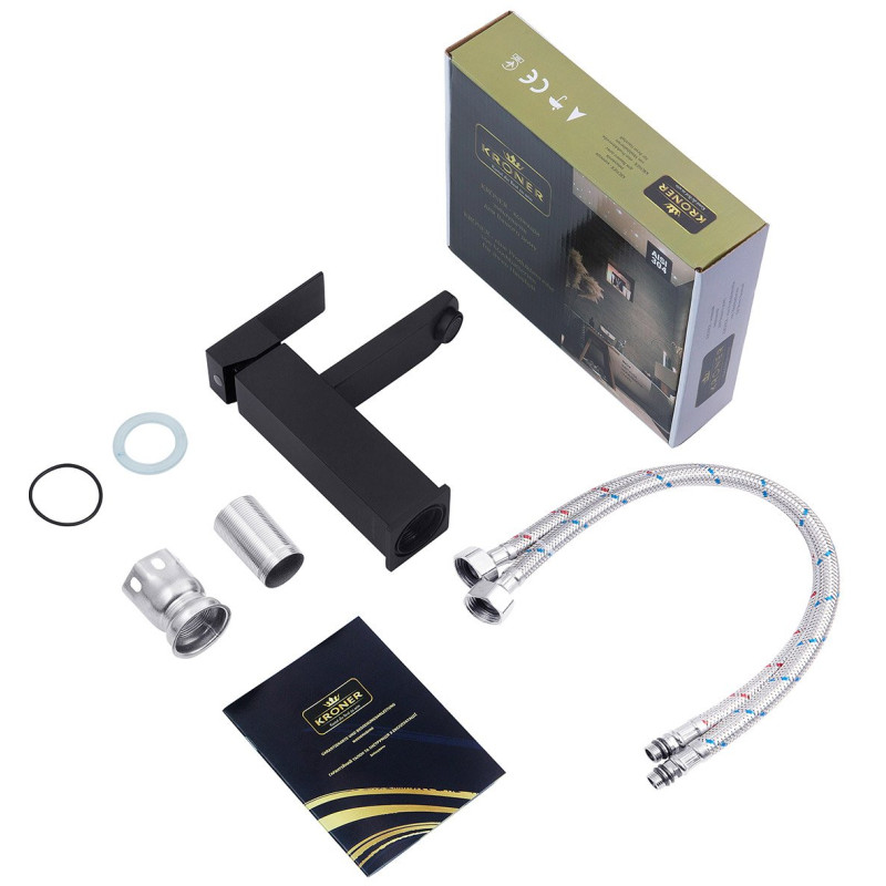 Змішувач для раковини Kroner KRP Edelstahl Kubus - SCH010