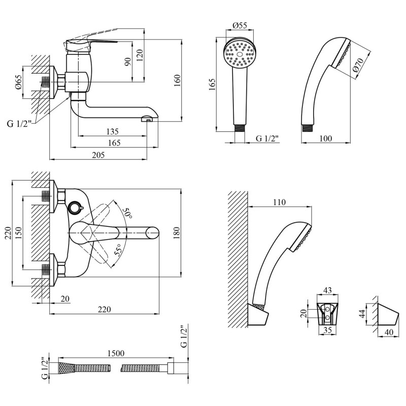 Змішувач для ванни Agua Sevilla - C061