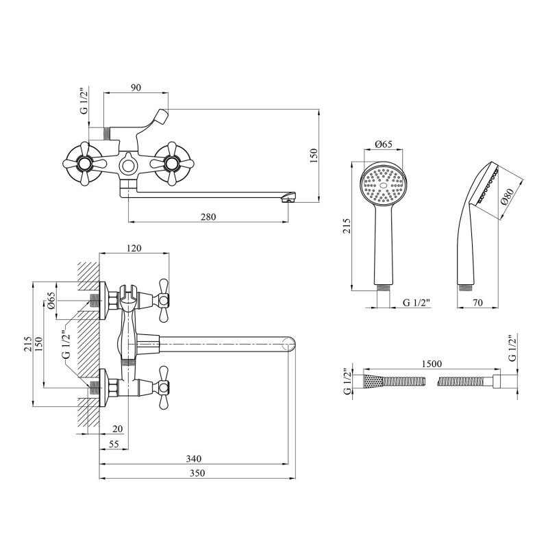 Змішувач для ванни Agua Toledo - C071