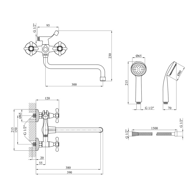 Змішувач для ванни Agua Toledo - C072