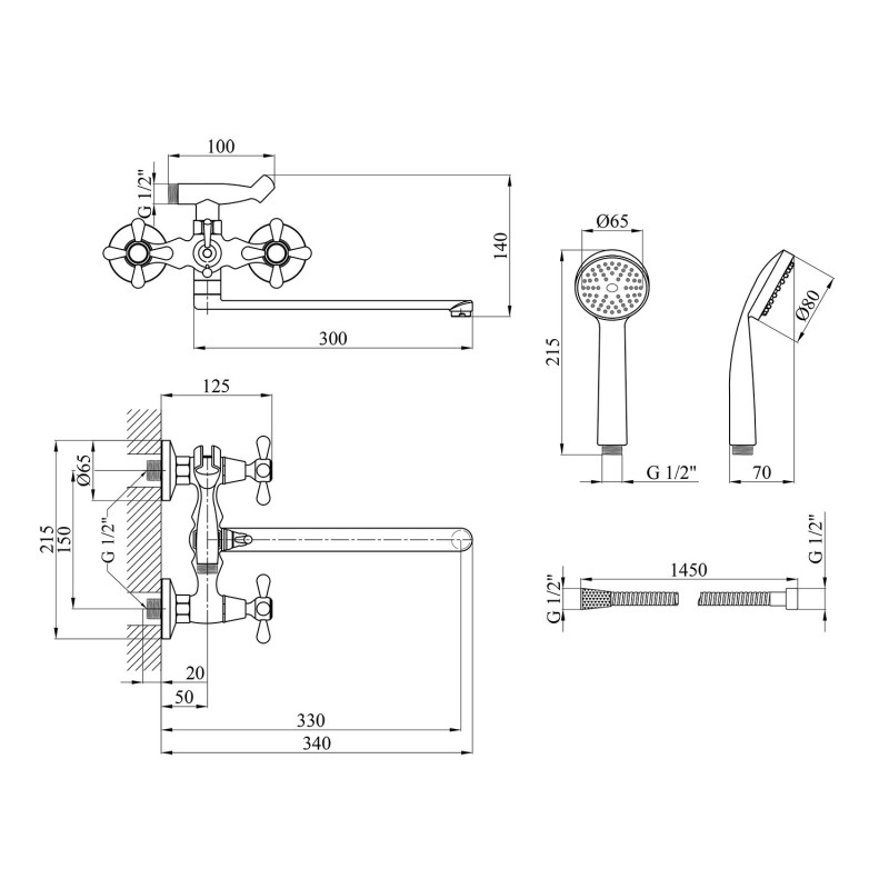 Змішувач для ванни Agua Toledo - C073