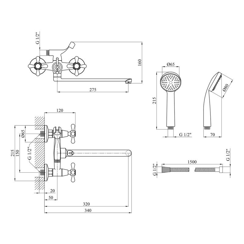 Змішувач для ванни Agua Toledo - C074