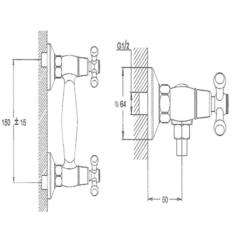 Змішувач для душу Kroner KRM Rhein - C050