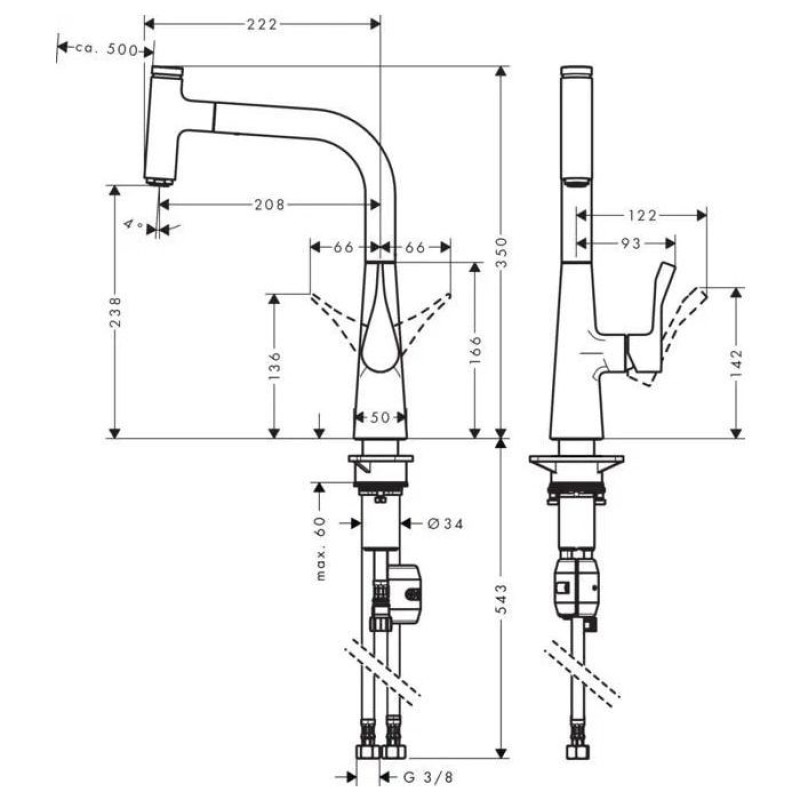 Змішувач Hansgrohe Metris Select 14857000