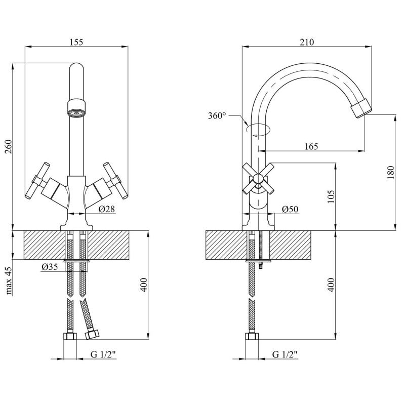 Змішувач для кухні Kroner KRM Aller - C030