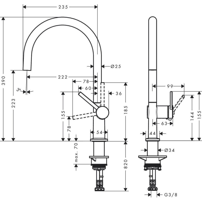 Змішувач Hansgrohe Talis M54 72804670