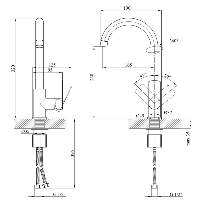 Змішувач для кухні Kroner KRM Main - C030