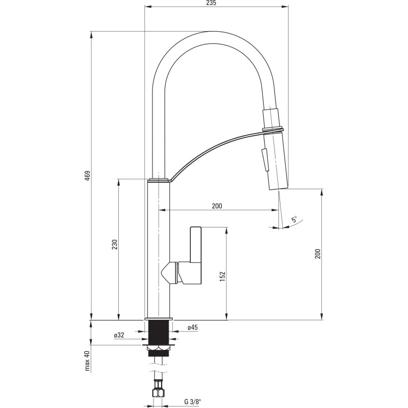 Змішувач Deante Gerbera BGB W720