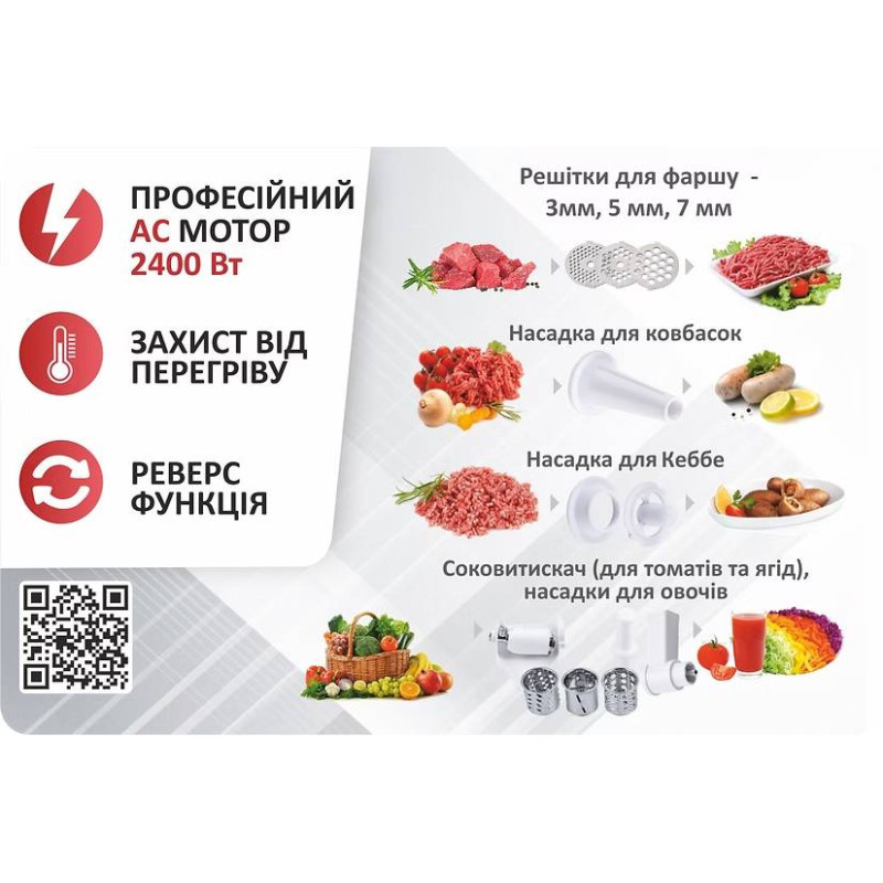 М'ясорубка PRIME Technics PG 2483 W