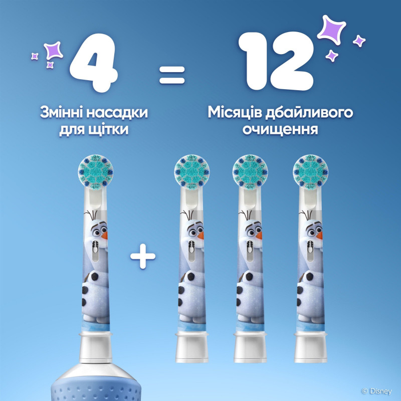 Насадки для зубної щітки Oral-B Kids Крижане серце, 4 шт (4210201385233)