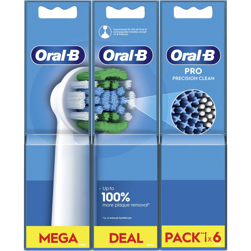  Насадки для електричної зубної щітки ORAL-B BRAUN Pro Precision Clean, 6 шт (8006540847466)
