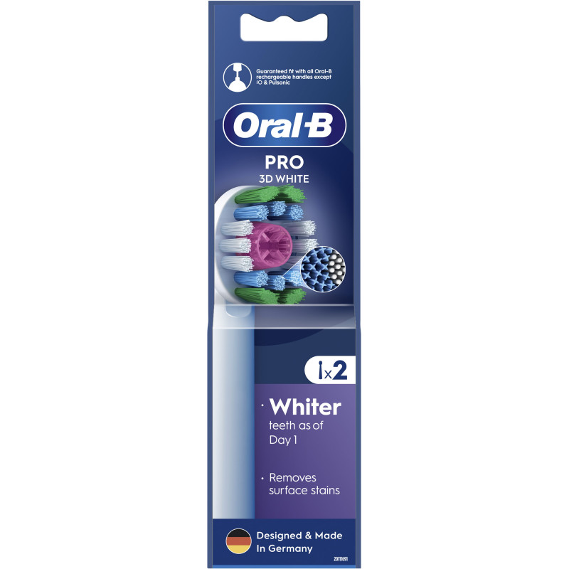 Насадки для електричної зубної щітки Oral-B Pro 3D White, 2 шт (8006540847183) 
