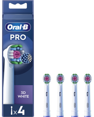  Насадки для електричної зубної щітки ORAL-B BRAUN Pro 3D White, 4 шт (8006540847213)