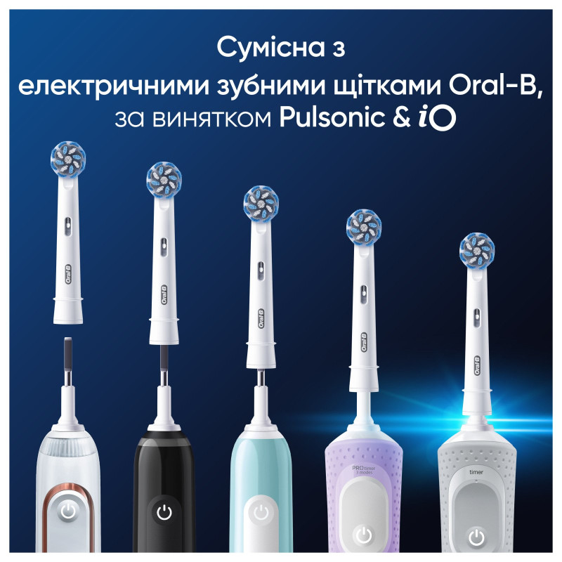 Насадки для електричної зубної щітки Oral-B Pro Sensitive Clean, 2 шт білі (8006540847923)