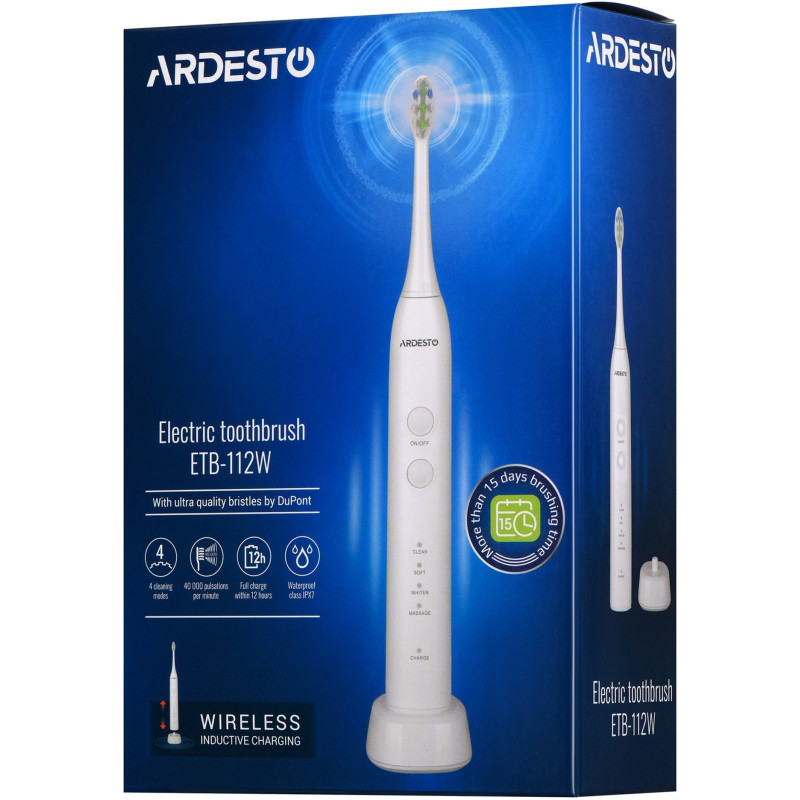Електрична зубна щітка Ardesto ETB-112W