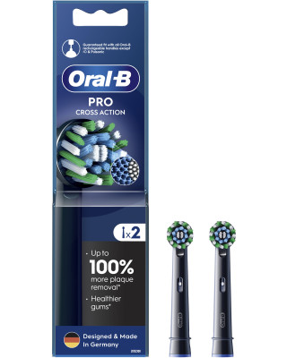 Насадки для електричної зубної щітки ORAL-B BRAUN Pro Cross Action Чорні, 2 шт (8006540847657) 