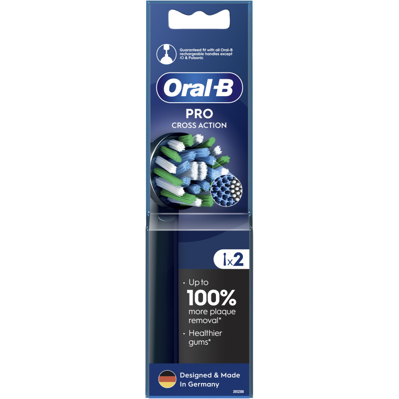Насадки для електричної зубної щітки ORAL-B BRAUN Pro Cross Action Чорні, 2 шт (8006540847657) 