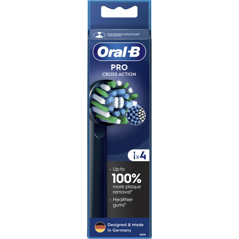Насадки для електричної зубної щітки Oral-B Pro Cross Action Чорні, 4 шт (8006540847671)