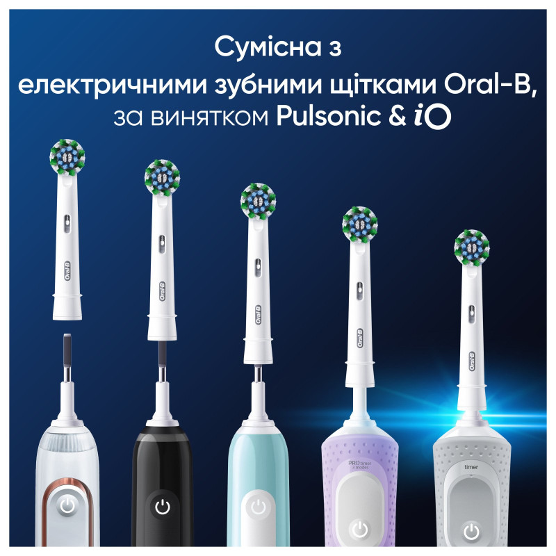 Насадки для електричної зубної щітки Oral-B Pro Cross Action, 2 шт білі (8006540847725)