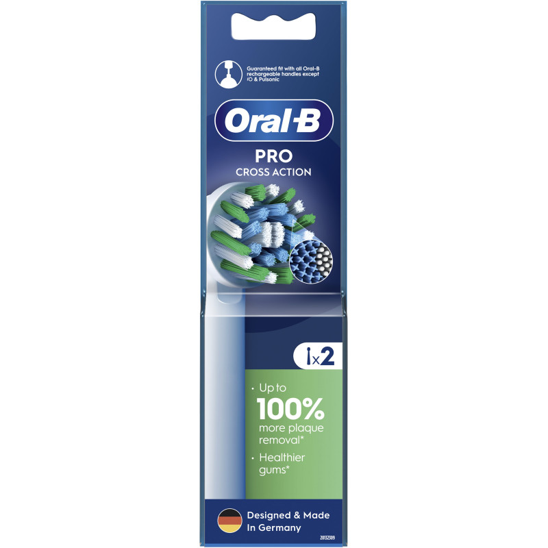 Насадки для електричної зубної щітки Oral-B Pro Cross Action, 2 шт білі (8006540847725)