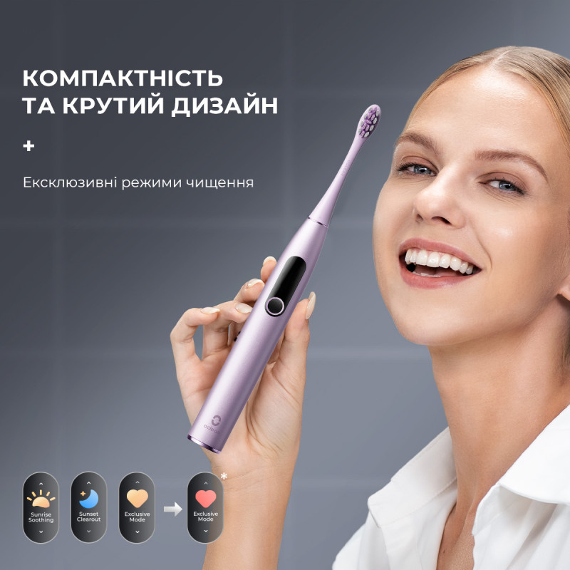 Зубна щітка Oclean X Pro Digital Electric Toothbrush Purple (6970810553475)