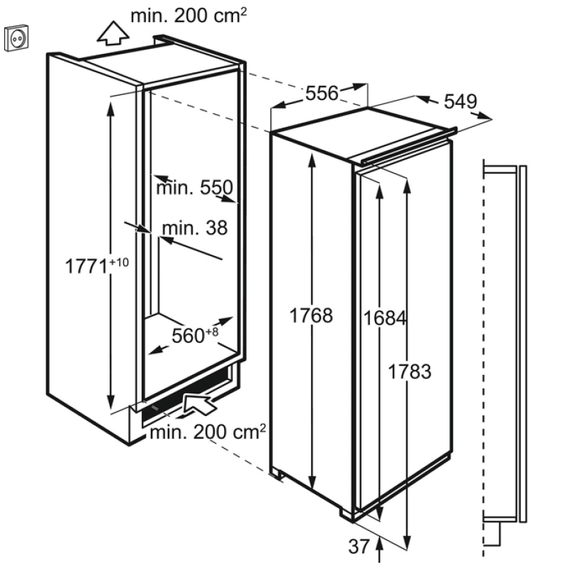 Вбудована морозильна камера AEG ABR818F6NC