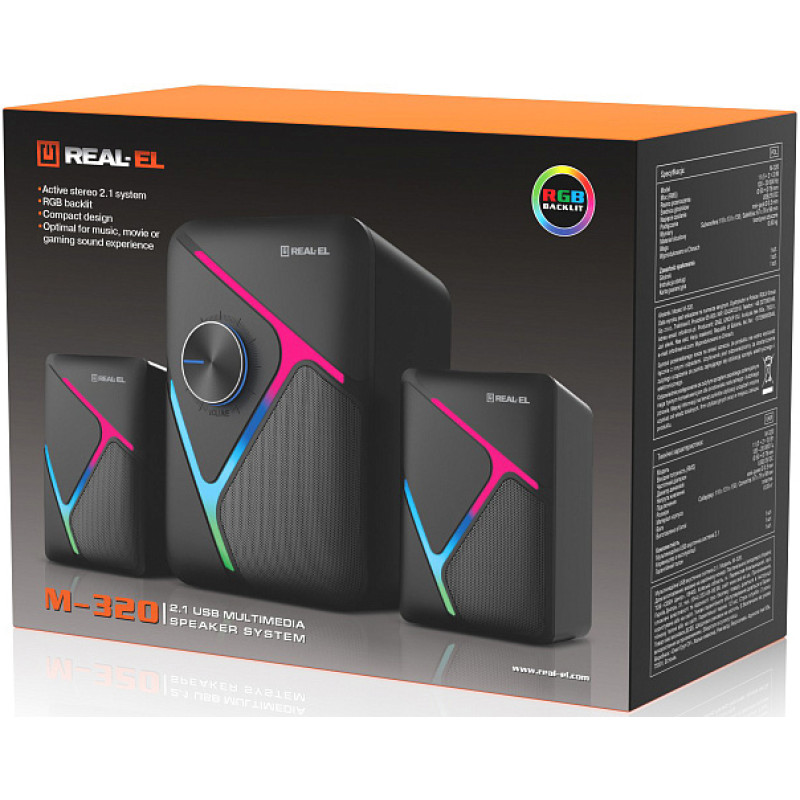 Акустична система REAL-EL M-320 Black (EL121300014)