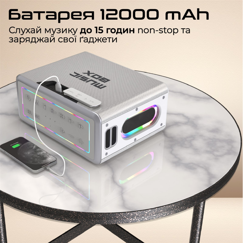 Портативна акустика HiFuture MusicBox 100W Silver (musicbox.silver)