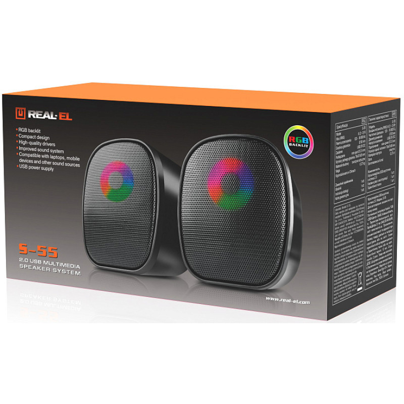 Акустична система REAL-EL S-55 Black (EL121100014)