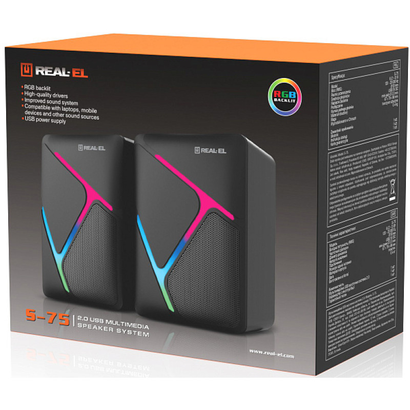 Акустична система REAL-EL S-75 Black (EL121100015)