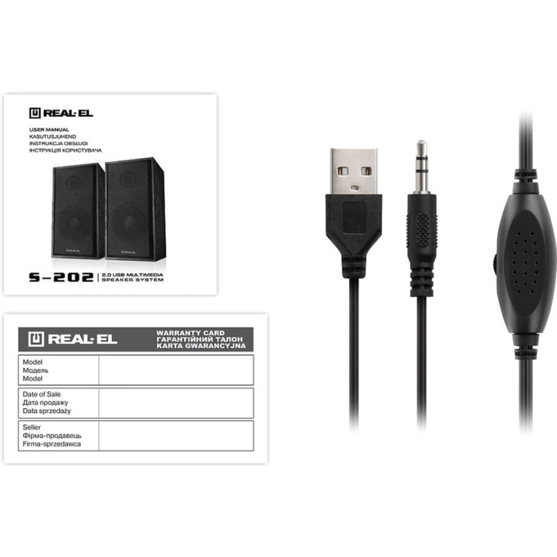 Акустична система REAL-EL S-202 Black (EL121200019)