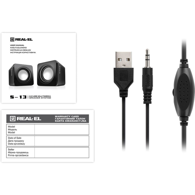 Акустична система REAL-EL S-13 USB Black (EL121100021)