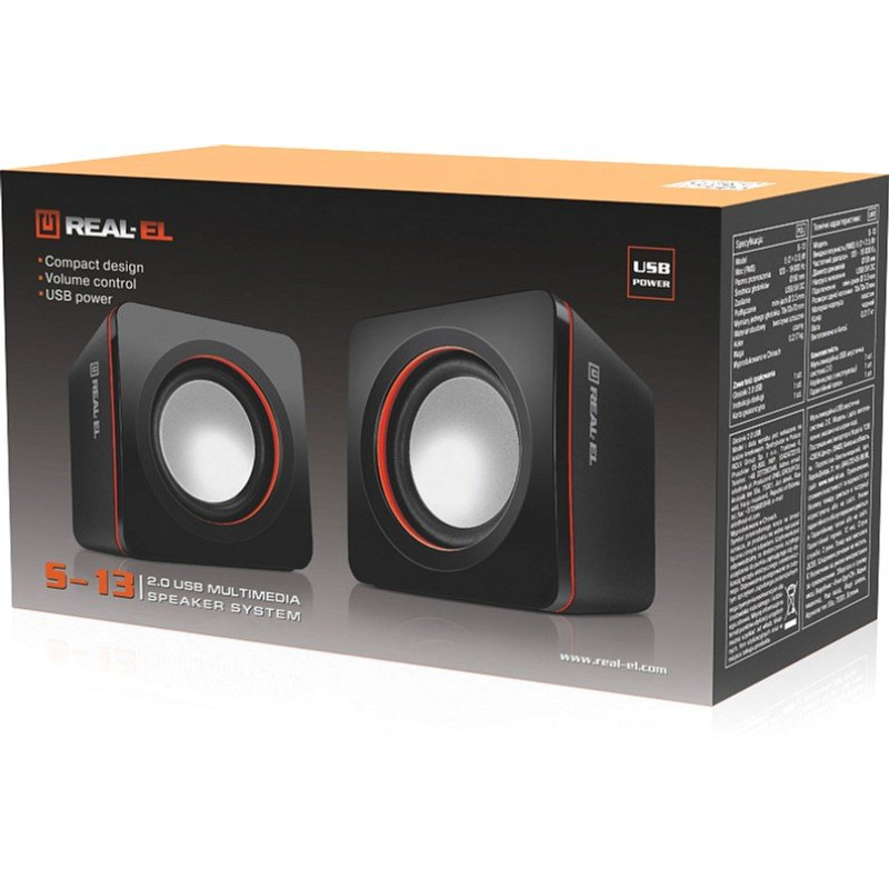 Акустична система REAL-EL S-13 USB Black (EL121100021)