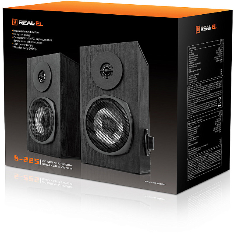 Акустична система REAL-EL S-225 USB Black
