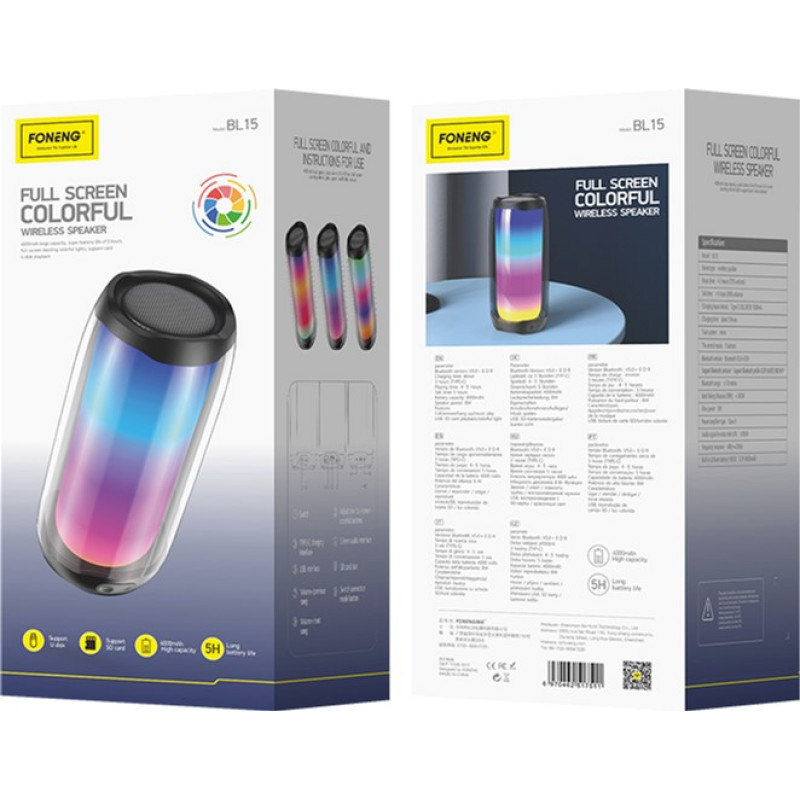 Акустична система Foneng BL15 Full Screen Colorful Bluetooth Speaker (BL15-BS-FSC)