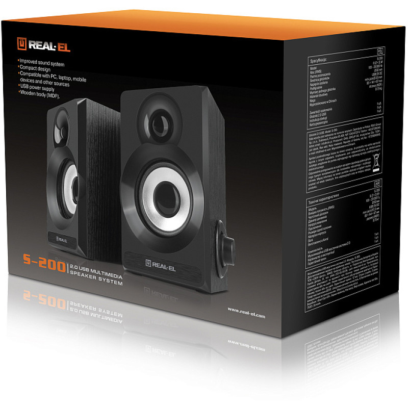 Акустична система REAL-EL S-200 Black
