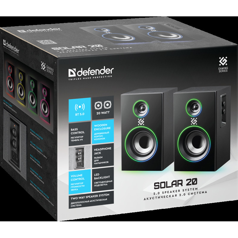 Акустична система Defender Solar 20 RGB (65721)