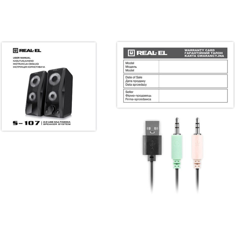 Акустична система REAL-EL S-107 USB Black (EL121100017)