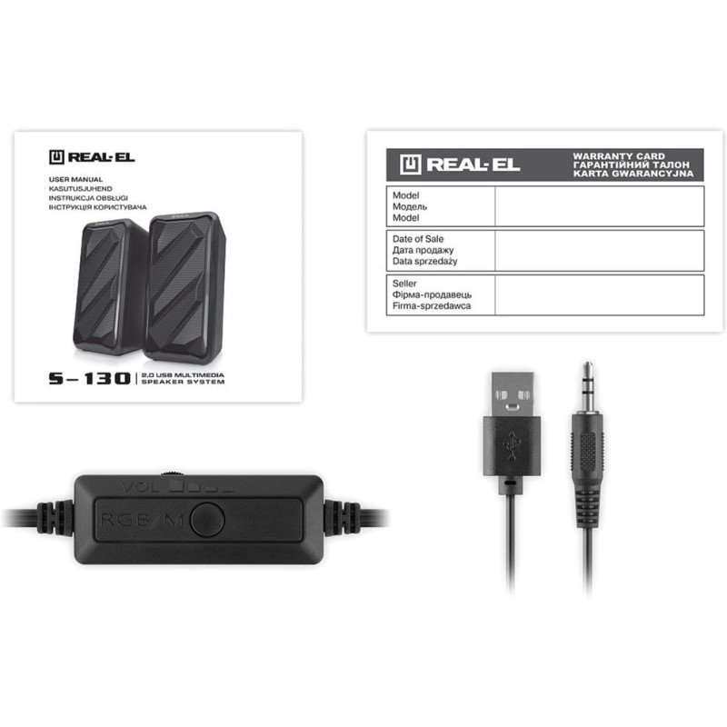 Акустична система REAL-EL S-130 USB Black (EL121100018)